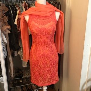 Pageant Interview Dress w/ Built-InBra + Shawl - S